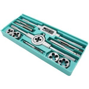 GSK Cut 12pcs Metric Tap and Die Set – Thread Repair Tool Kit M6 to M12 with Storage Case