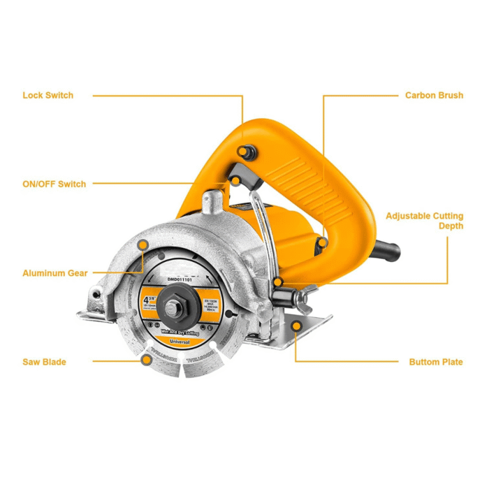 Ingco 1400W Marble Cutter – Tile and Stone Saw with 110mm Blade for Granite and Concrete