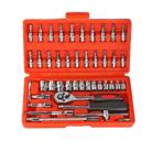 46 PCS Screwdriver Kit Multi-Purpose Socket & Wrench Set in Carry Case