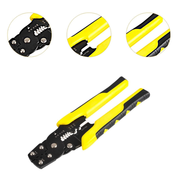 Yellow Handle Carbon Steel Electrical Wire Crimping Plier 19cm