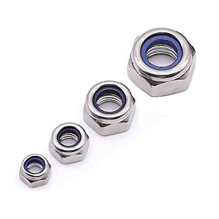 Stainless Steel Nylock Hex Self-Locking Nut Assortment Kit with Nylon Inserts
