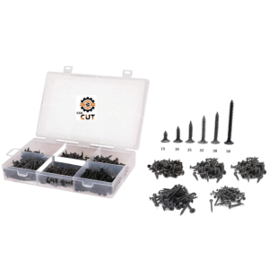 Pack of 450 Black Drywall Bugle Head Screws (13mm–50mm)
