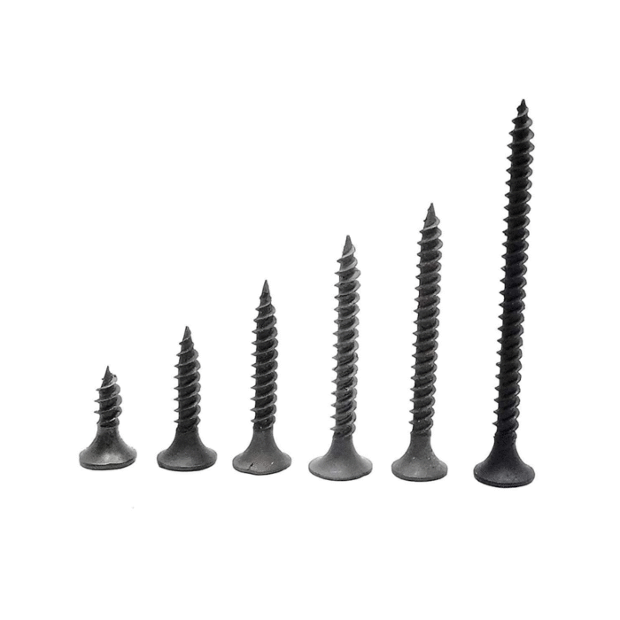 Pack of 450 Black Drywall Bugle Head Screws (13mm–50mm)
