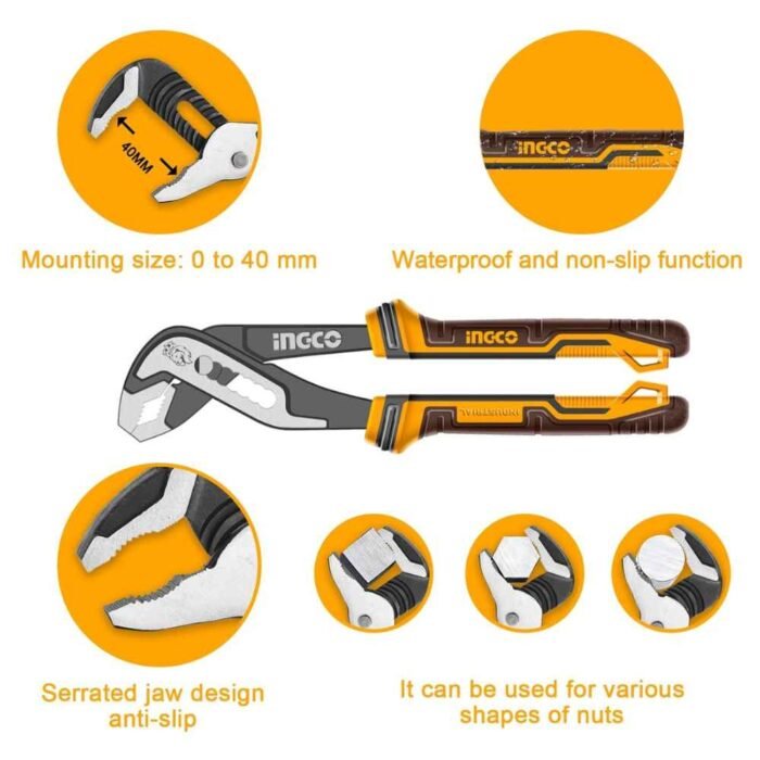 7 Pcs Pliers Set COS23036 with Pump, Combination, Long Nose, Locking & Slip Joint Pliers in Canvas Bag