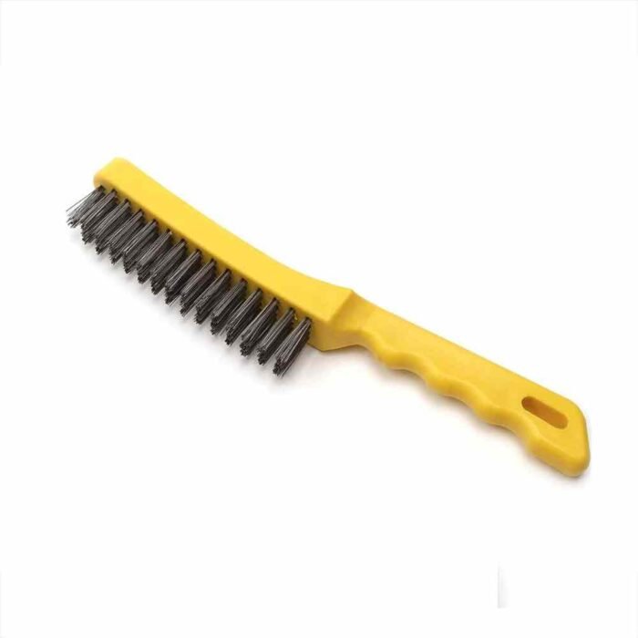 Steel Wire Scratch Brush Yellow Handle for Rust and Welding Slag Cleaning