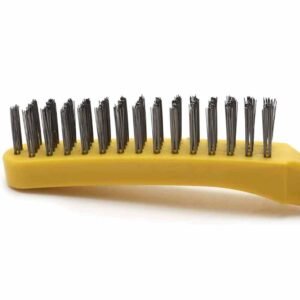 Steel Wire Scratch Brush Yellow Handle for Rust and Welding Slag Cleaning
