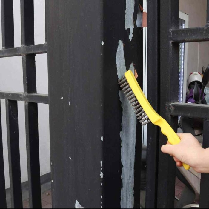 Steel Wire Scratch Brush Yellow Handle for Rust and Welding Slag Cleaning