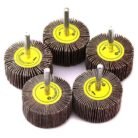 50mm x 25mm x 6mm 60 Grit Emery Cloth Flap Wheel Discs – Set of 5