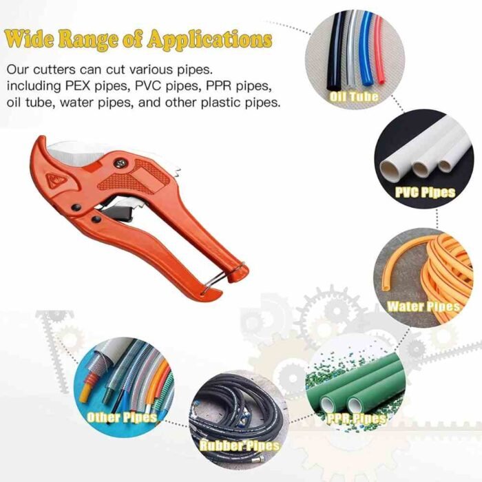 PVC/CPVC Plastic Pipe and Tubing Cutter Tool 42mm with Ratchet Drive