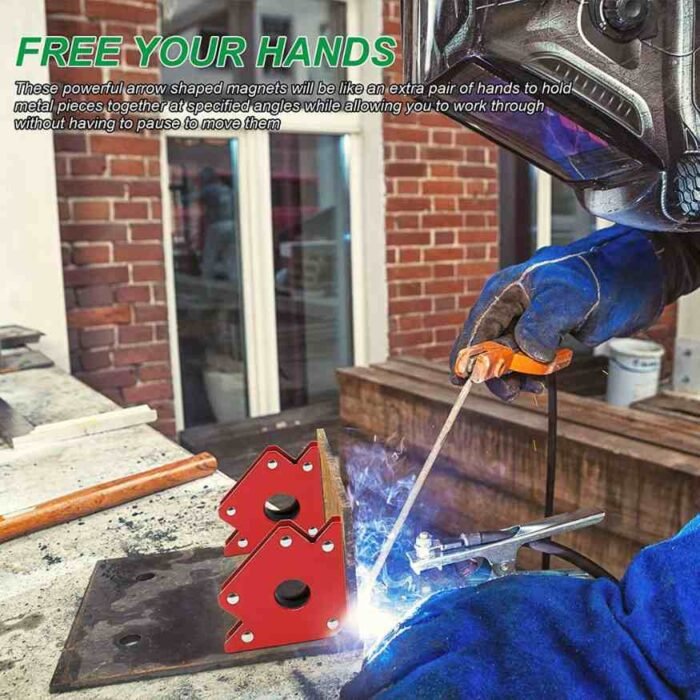 4-Inch Welding Magnet Triangle Holder for 45° & 90° Angles