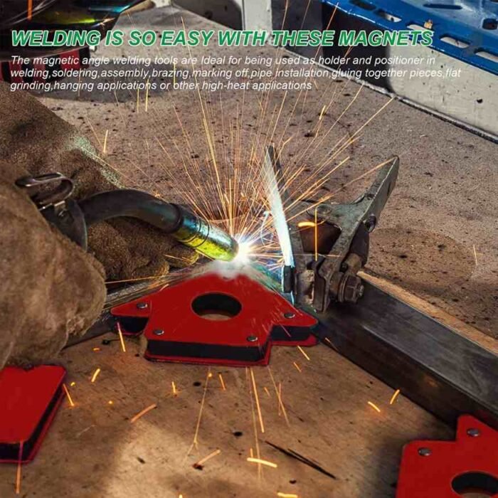 4-Inch Welding Magnet Triangle Holder for 45° & 90° Angles
