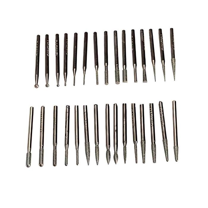 30 Pcs Diamond Burr Set for Glass Engraving, Grinding, Carving & Etching