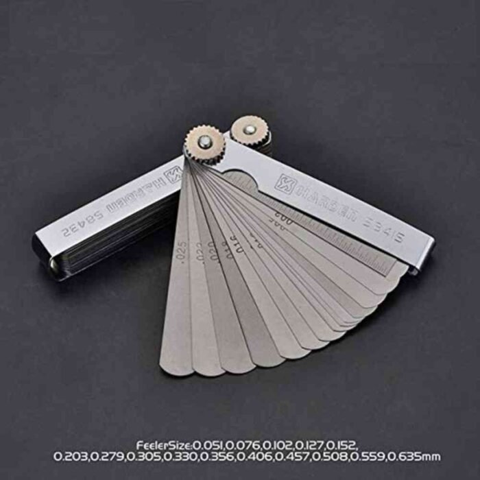 15 Blades Stainless Steel Feeler Gauge with Metric & Imperial Measurement Range