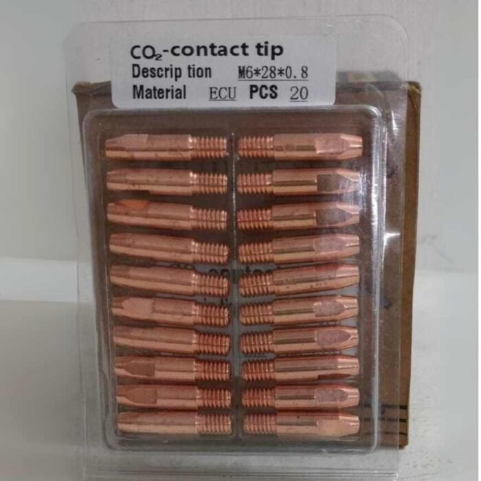 WELD MIG Welding CO2 Contact Tip M6×28×0.8mm – 20 Pcs Copper Set