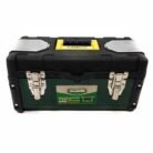 Hanbon 14 Inch Metallic Tool Box with Removable Tray and Metal Latches