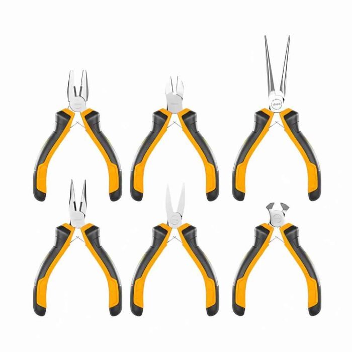 Ingco 6 Pcs Mini Pliers Set with Soft Grip Handles for Jewelry, Beading, Crafts & DIY