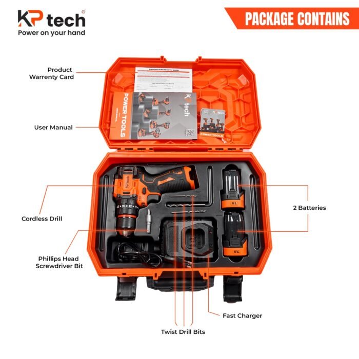 Cordless Impact Drill 21V with Rechargeable Battery and Variable Speed Control