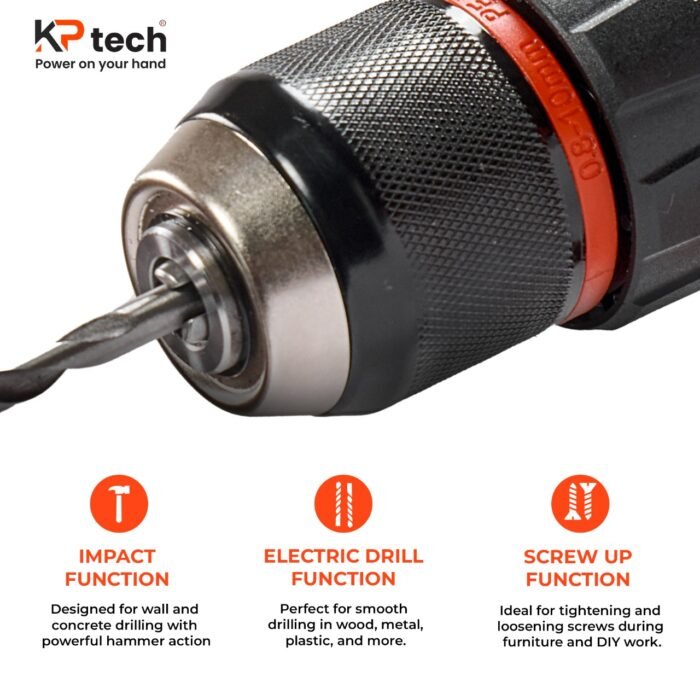 Cordless Impact Drill 21V with Rechargeable Battery and Variable Speed Control