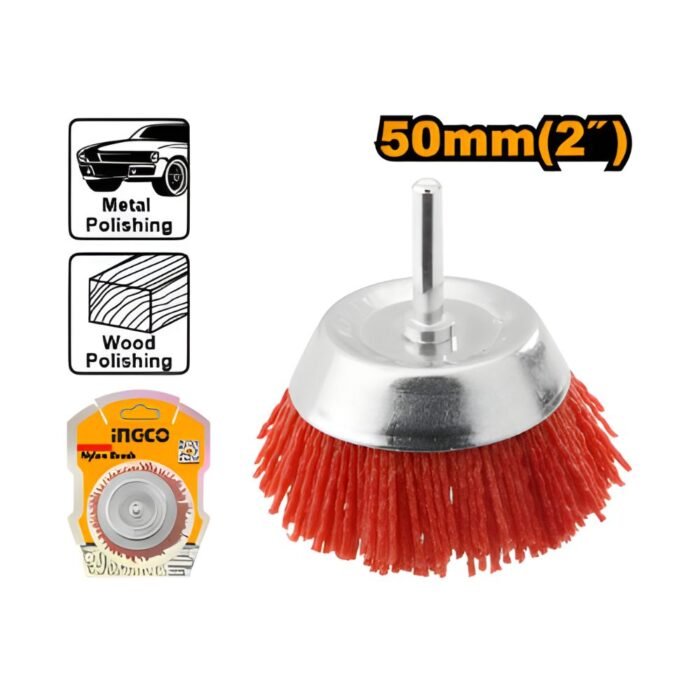 Buy Ingco WB30505 50mm Nylon Wire Cup Brush with 1/4" shank for rust removal, polishing & surface prep. Compatible with drills & rotary tools. Buy Ingco WB30505 50mm Nylon Wire Cup Brush with 1/4" shank for rust removal, polishing & surface prep. Compatible with drills & rotary tools.