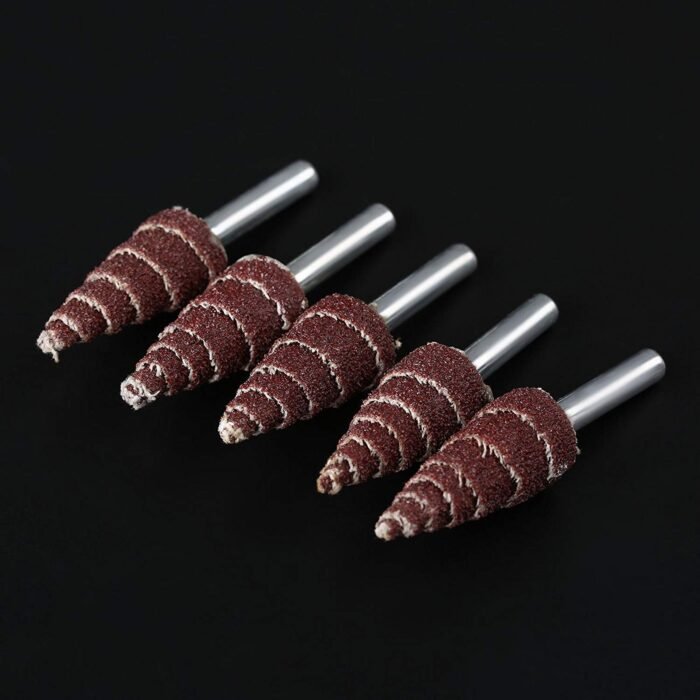 240 Grit Cone Shape Abrasive Flap Wheel 16x40x6mm Set of 5 240 Grit Cone Shape Abrasive Flap Wheel 16x40x6mm Set of 5