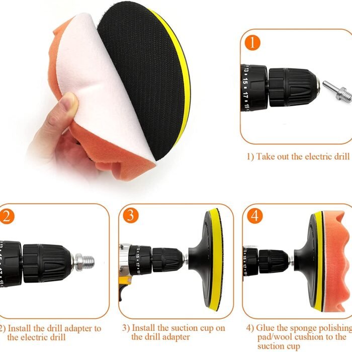 GSK Cut® 7 Inch 180mm Waffle Sponge Pad for Car Polishing and Buffing