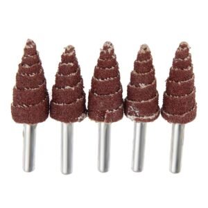 240 Grit Cone Shape Abrasive Flap Wheel 16x40x6mm Set of 5