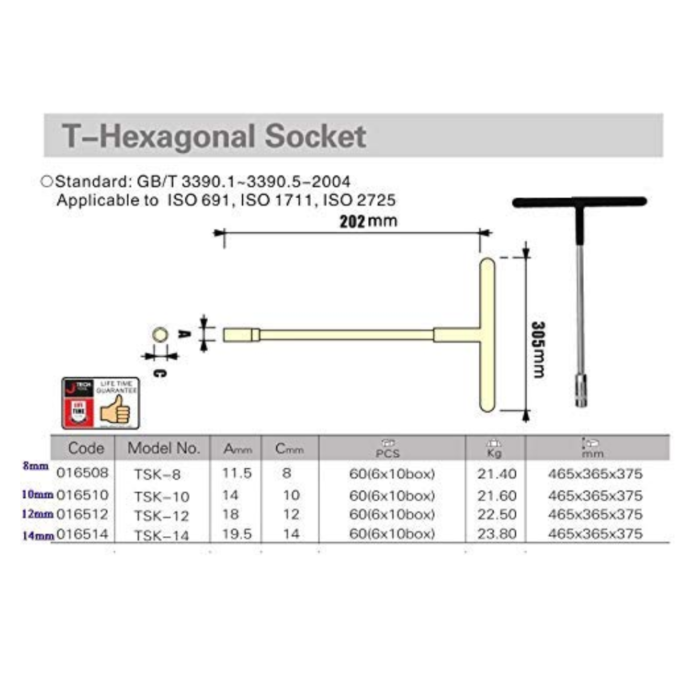 T-Type Handle Socket Wrench Deep Reach Nut Driver