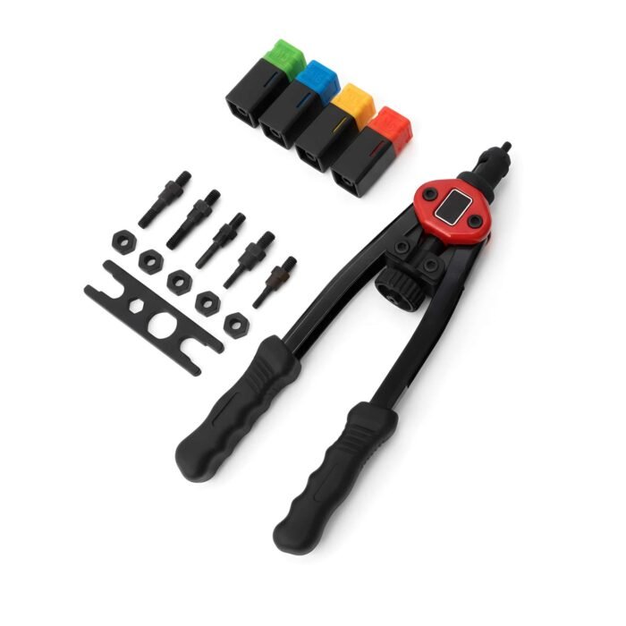 GSK Cut 12 inch rivet nut gun tool kit with M3 M4 M5 M6 M8 mandrels