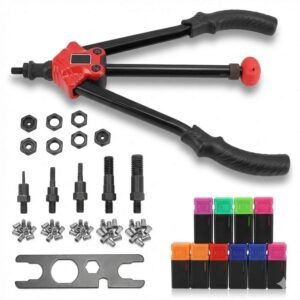 GSK Cut 14 Inch Rivet Nut Gun Tool Kit with Mandrels M5 M6 M8 M10 M12
