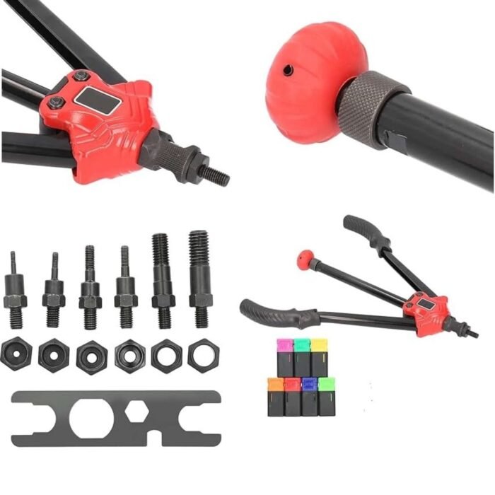 GSK Cut 14 Inch Rivet Nut Gun Tool Kit with Mandrels M5 M6 M8 M10 M12