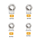 GSK Cut stainless steel grade 202 hex nut assortment kit M3 M4 M5 M6