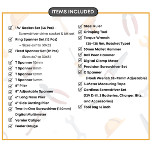 GSK CUT Complete Tool Collection 26 Professional Hand Power and Measuring Tools Set