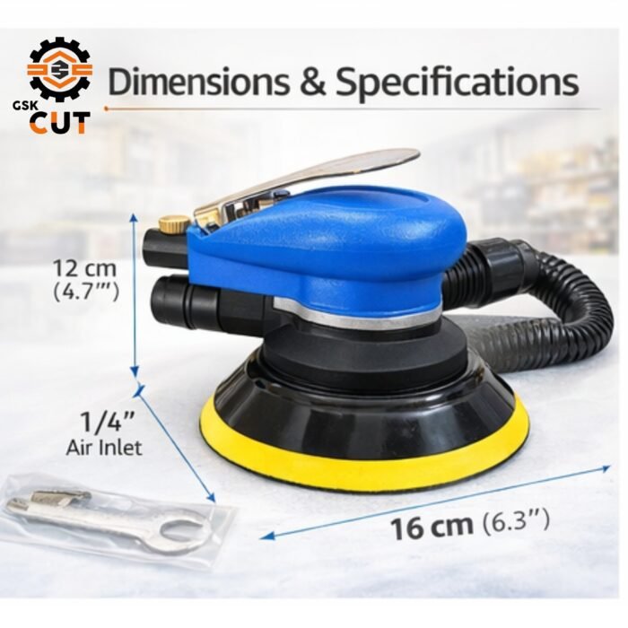 GSK CUT 5 Inch Pneumatic Air Orbital Sander Machine 10000 RPM