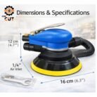 GSK CUT 5 Inch Pneumatic Air Orbital Sander Machine 10000 RPM