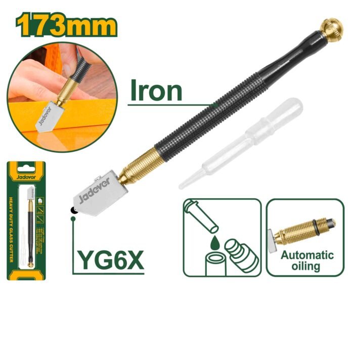Jadever Heavy Duty Glass Cutter JDGR2601 Precision Glass Cutting Tool