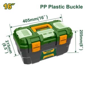 JADEVER 16 Inch Plastic Tool Box JDTB1316 Heavy Duty Storage Case