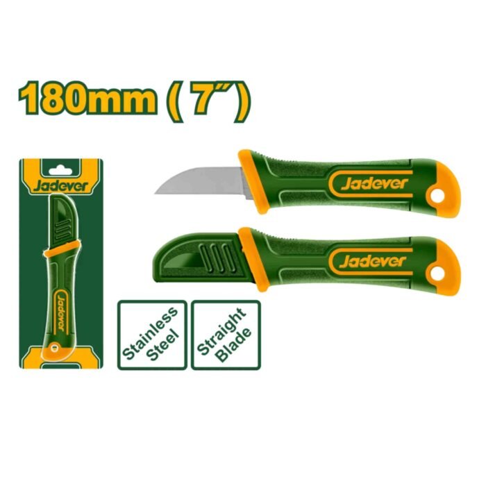 Jadever 7 Inch Wire Stripping Knife Straight Blade for Electrical Work