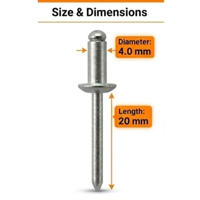 Aluminium Blind Pop Rivets 4 x 20mm 1000 Pcs Aluminium Blind Pop Rivets 4 x 20mm 1000 Pcs