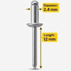 Aluminium Blind Pop Rivets 2.4 x 12mm 2000 Pcs