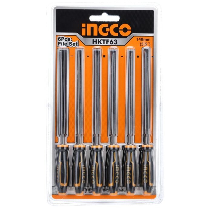 GSK CUT 6 Piece Needle File Set 140mm with Handle HKTF63