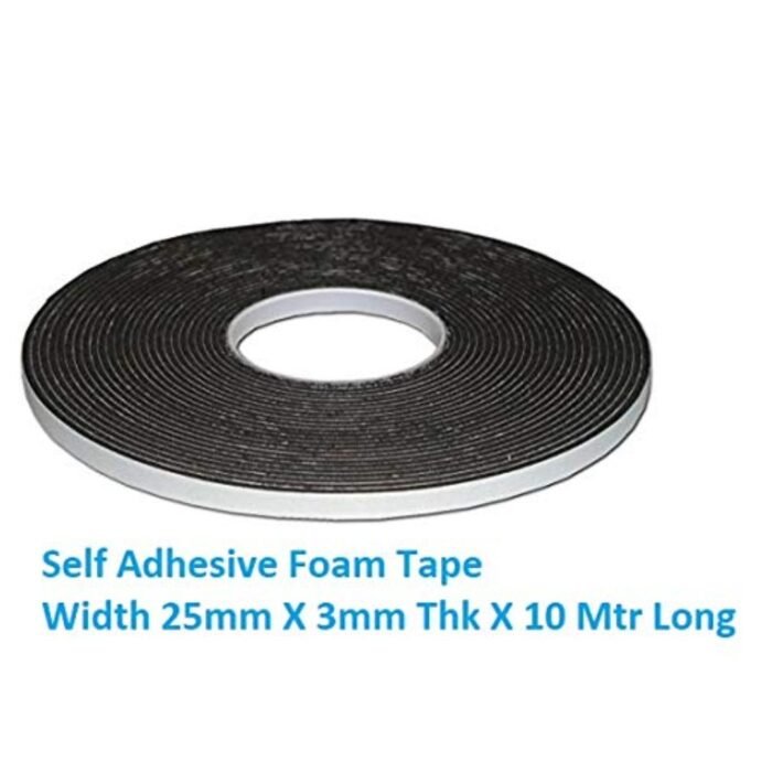 GSK CUT Single Sided Black Gasket Foam Tape 25mm x 3mm x 9M