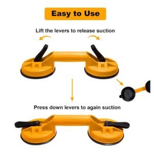 INGCO Double Suction Cup Vacuum Plate Handle Glass Lifter