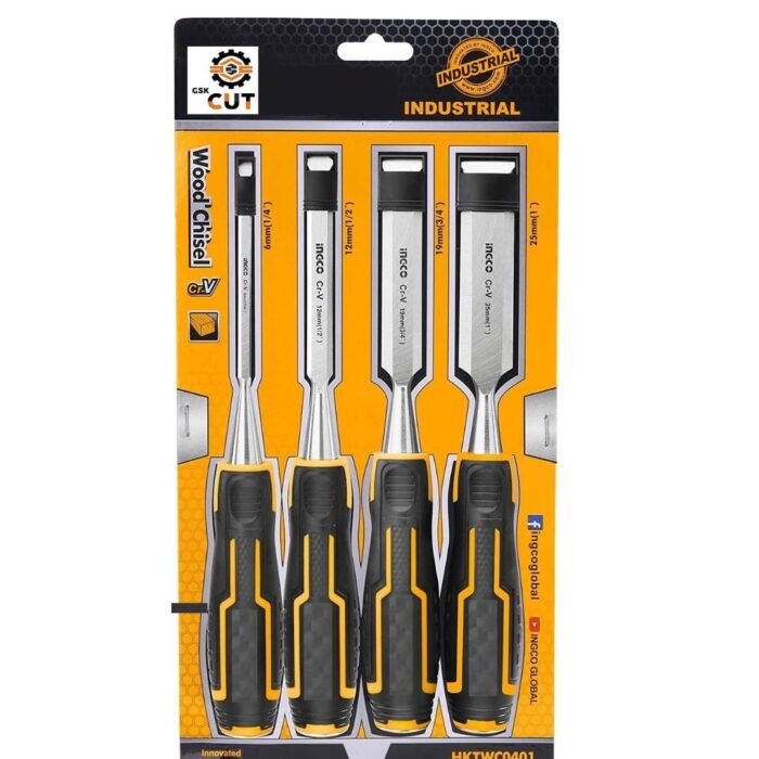 INGCO 4 Piece Wood Chisel Set for Woodworking
