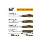 INGCO 4 Piece Wood Chisel Set for Woodworking