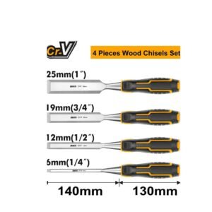 INGCO 4 Piece Wood Chisel Set for Woodworking