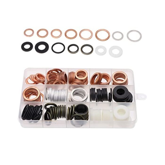 190 Pcs Flat Washer Assortment Kit Metal Plain Washers