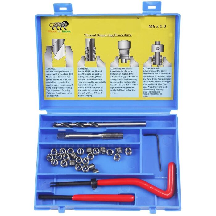 GSK CUT M6 x 1 Stainless Steel Helicoil Thread Repair Kit