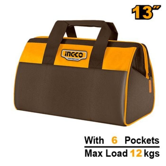 13 Inch Wide Mouth Waterproof Tool Bag with 6 Pockets