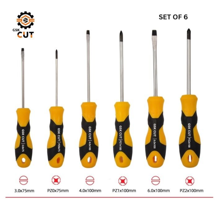 GSK CUT 6 Pcs Magnetic Tip Screwdriver Set