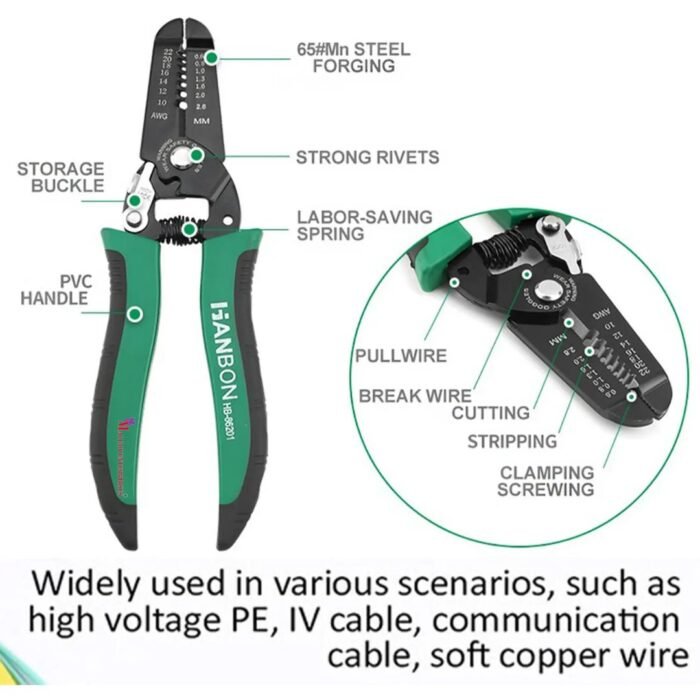 7 Inch Wire Stripper and Ratcheting Crimping Plier